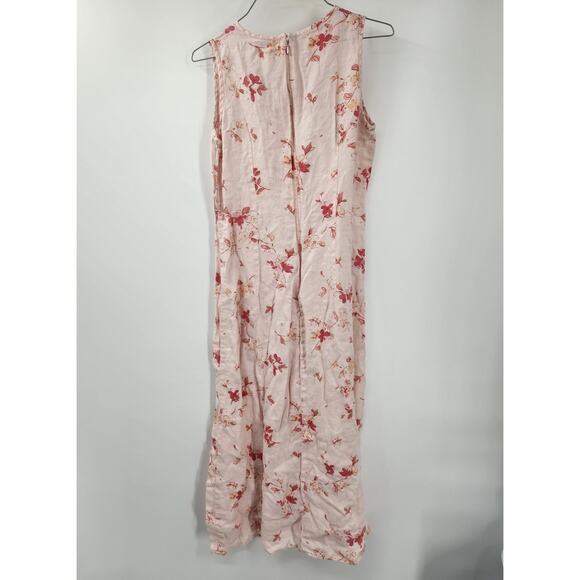 Liz Claiborne 100% Linen Sleeveless Floral Maxi Dress Womens Petite Size 4 P - Picture 2 of 3